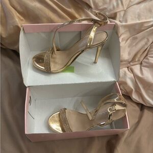 Elegant Gold Strappy Heels